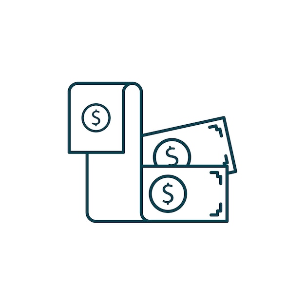 Dollar bill vector illustration Startup and new business filled outline icon