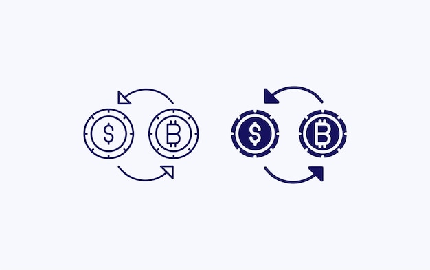 Dollar to bitcoin exchange illustration icon