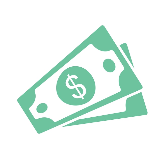 Vector dollar cash currency symbol green money in flat style vector illustration