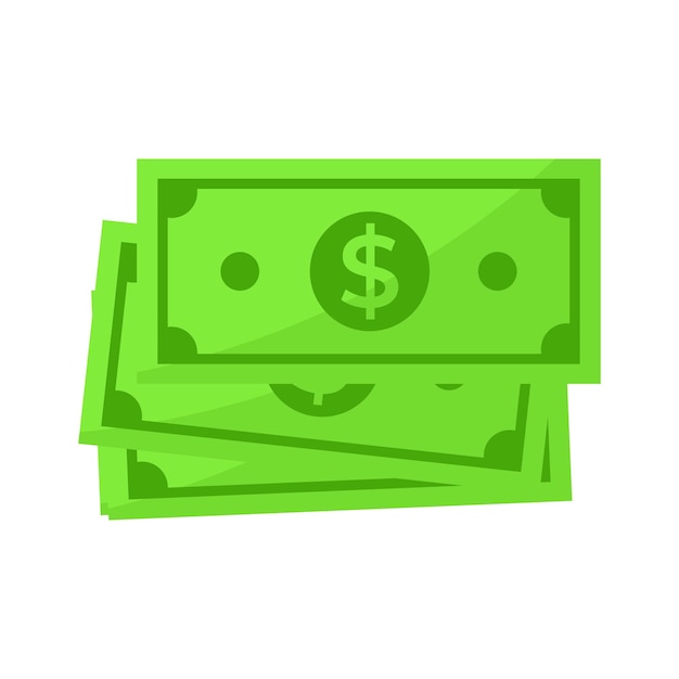 Dollar cash icoon in vlakke stijl