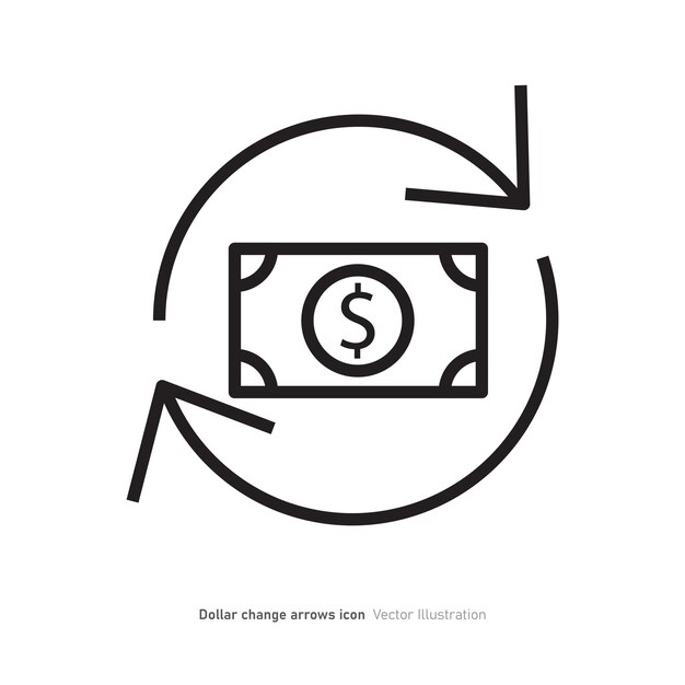 Dollar change arrow symbol Exchange dollar round money transfer icon design vector illustration