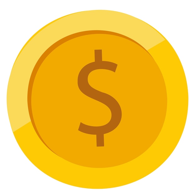 dollar coin. coin with dollar sign. money symbol.