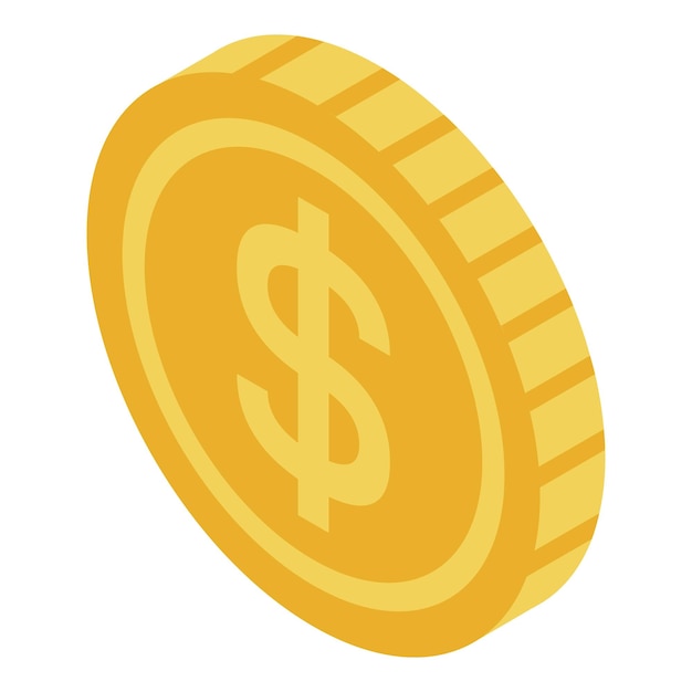Premium Vector | Dollar coin icon isometric of dollar coin vector icon