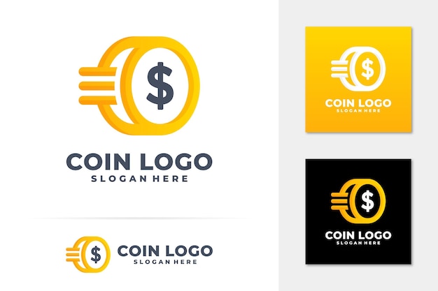 Dollar coin logo vector