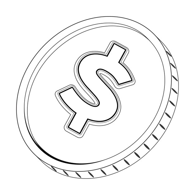 Vector dollar coin sign vector design
