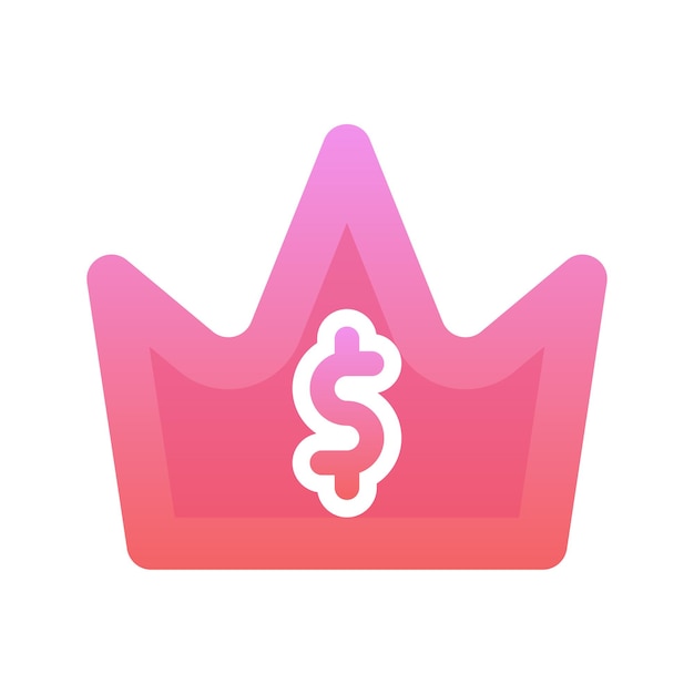 Dollar crown logo gradient design template icon element