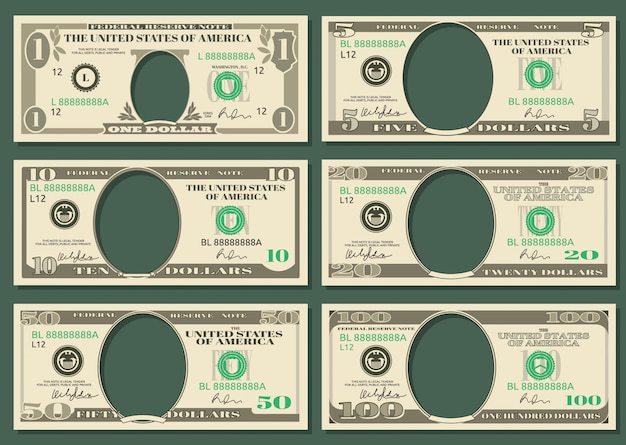 Vector dollar currency notes vector money