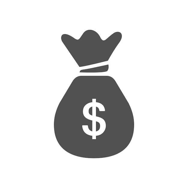 Dollar Money Bag Isolated Vector Icon Illustration