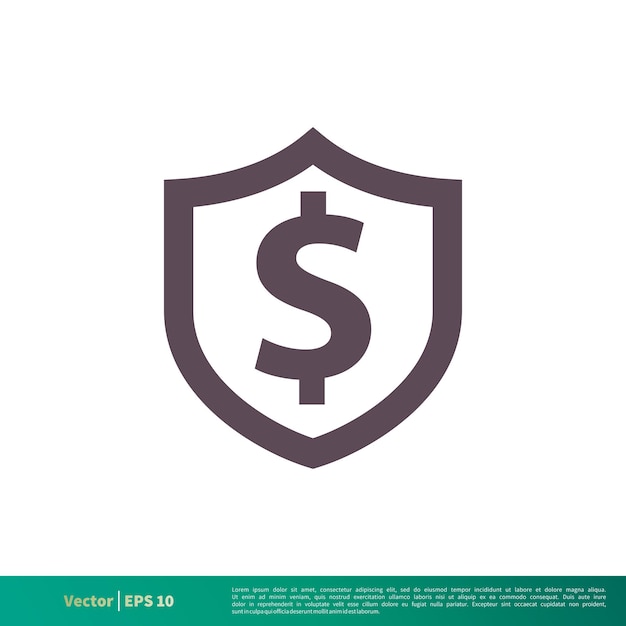 Dollar Money Shield Icon Vector Logo Template Illustration Design Vector EPS 10