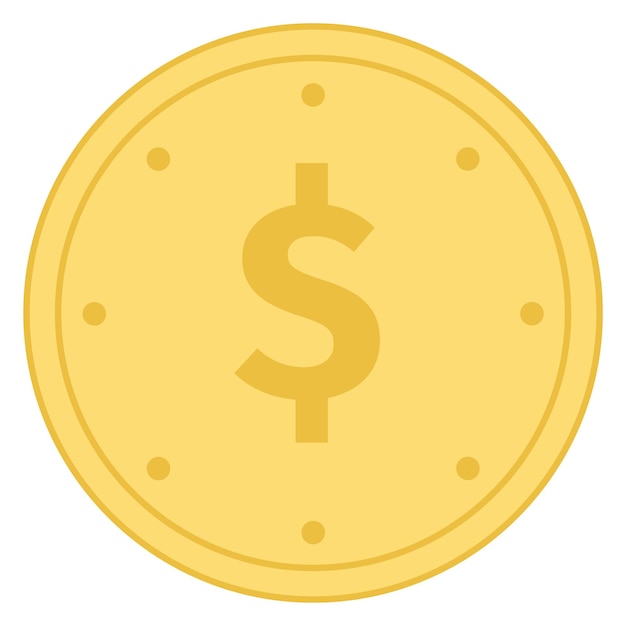 Dollar munt kleur icoon Valuta symbool Geld teken geïsoleerd op witte achtergrond