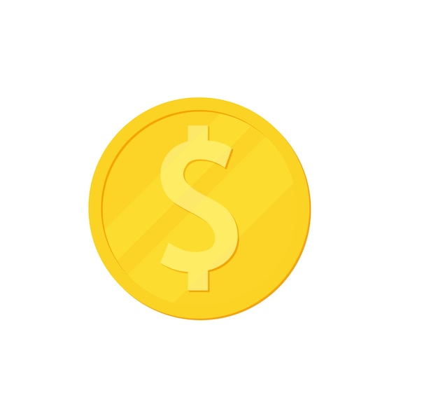 Dollar munt. vectorillustratie voor web, mobiele app in plat ontwerp. eps 10