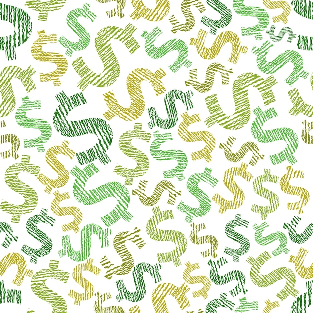 Dollar naadloos patroon economie en geld thema vector achtergrond