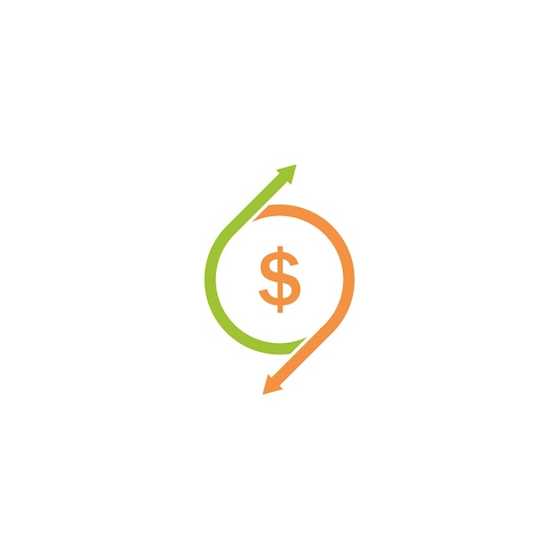 Dollar omhoog en omlaag logo vector pictogram illustratie