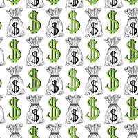 Dollar seamless pattern background. vector