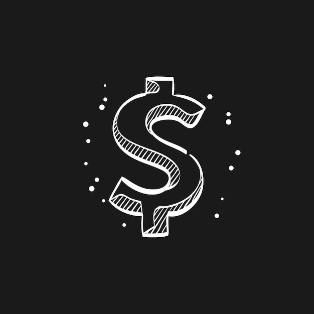 Dollar sign doodle sketch illustration