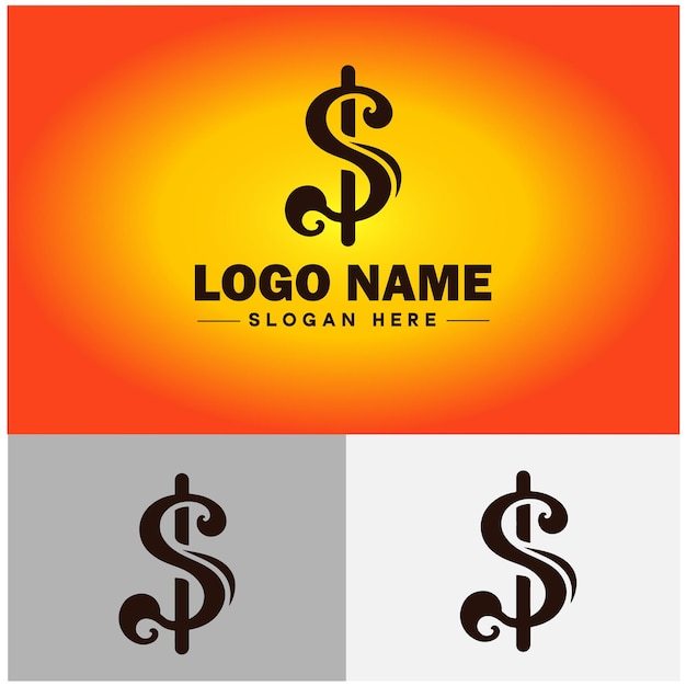 dollar sign icon money coin currency exchange sign symbol vector logo