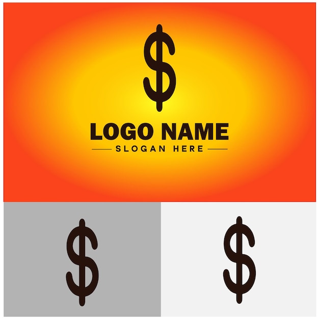 Vector dollar sign icon money coin currency exchange sign symbol vector logo