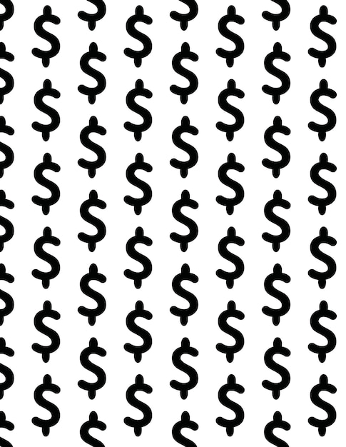 Vector dollar sign seamless pattern isolated background