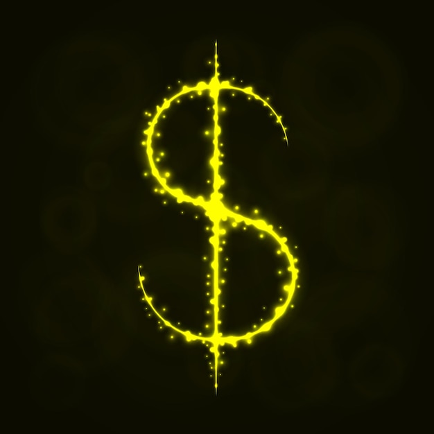 Vector dollar sign silhouette of lights