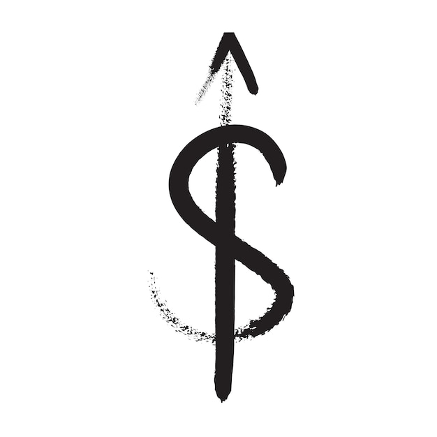 Vector dollar signs grunge hand drawn