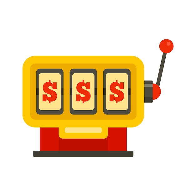 Vector dollar slot machine icoon platte illustratie van dollar slot machine vector icoon voor webontwerp