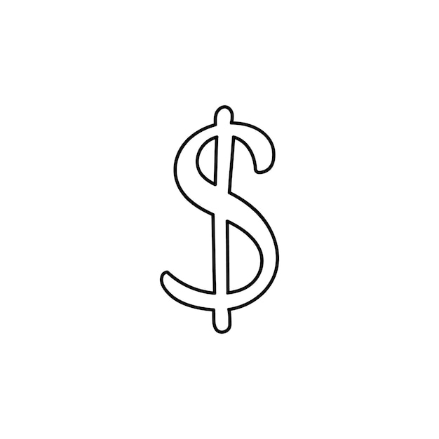 Vettore icona disegnata a mano simbolo del dollaro