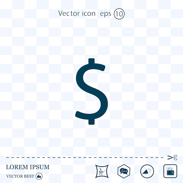 Dollar symbol vector illustration on a light background Eps 10