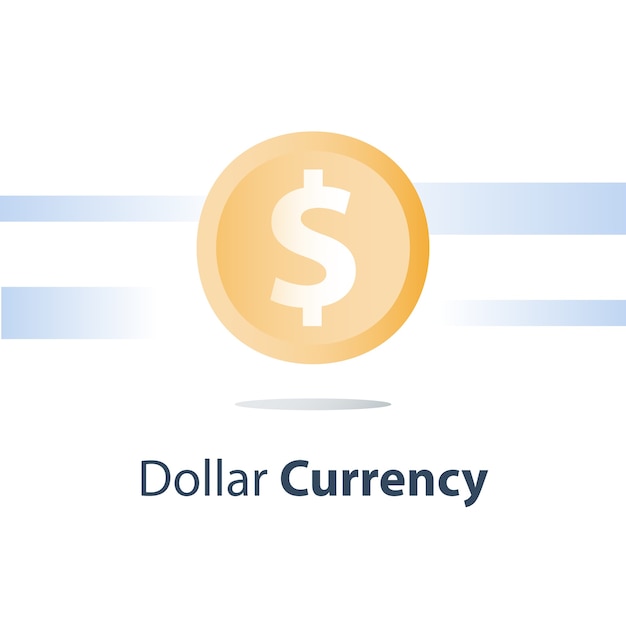 Dollar valuta munt, contant geld lening, geld wisselen, financieel concept, pictogram