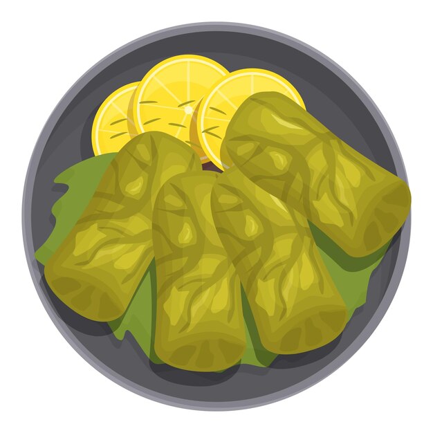 Vector dolma appetizer icon cartoon vector food cuisine green menu