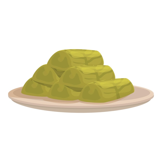 Dolma 아이콘 만화 벡터 요리 음식 저녁 식사 잎