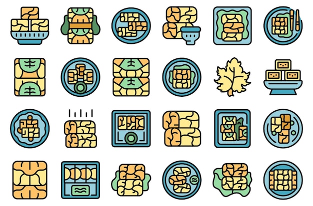 Dolma icons set vector flat