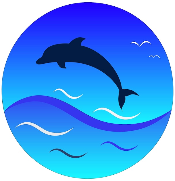 Vector dolphin and bird