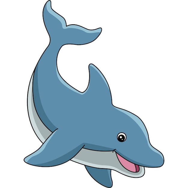 Dolphin cartoon colored clipart illustration