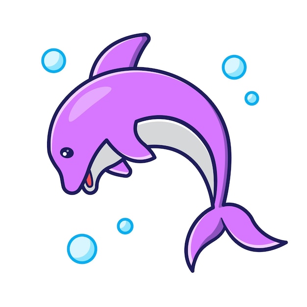 Dolphin cartoon illustration. Cute dolphin vector illustration