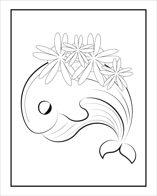 dolphin coloring page for kids easy coloring book