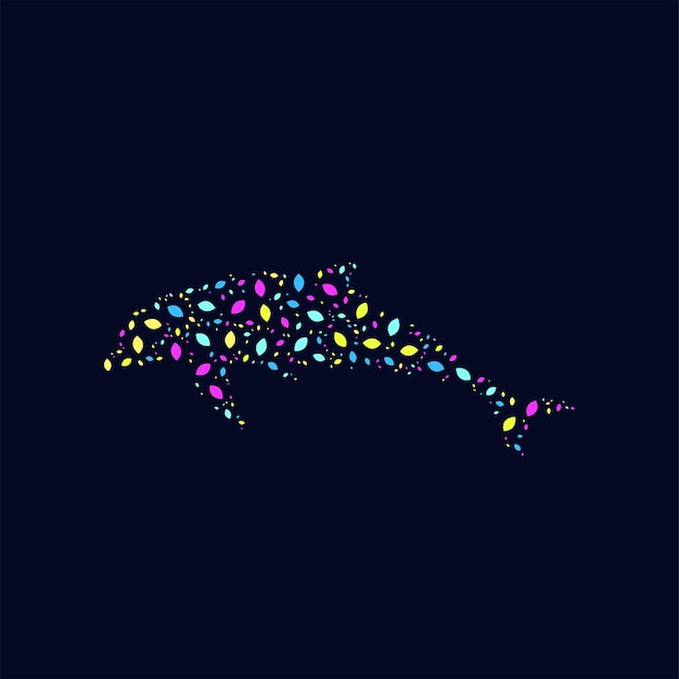 Dolphin colors vector illustration