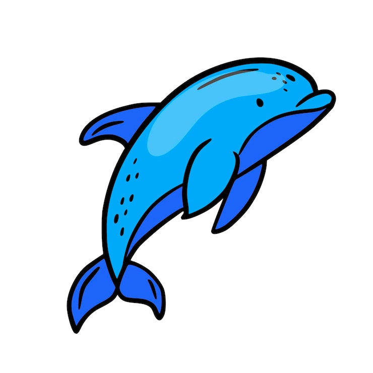 Vector 색 배경 에 있는 돌고래 어리 아이콘