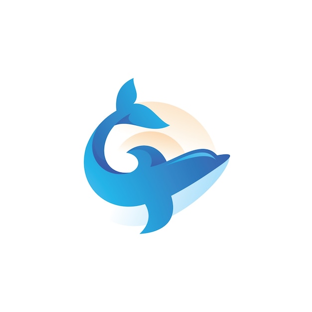 Dolphin fish mammal logo illustration