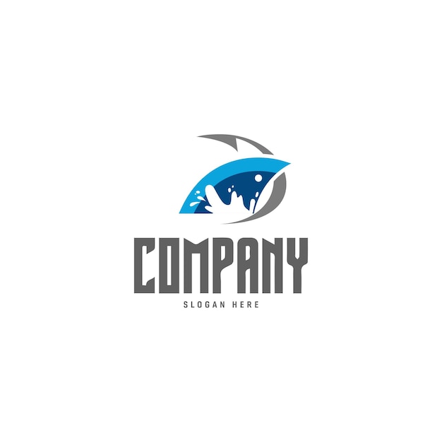 Dolphin fishing ship logo design template