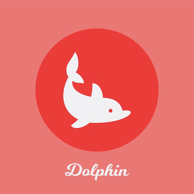 Dolphin flat icon design, logo symbol element