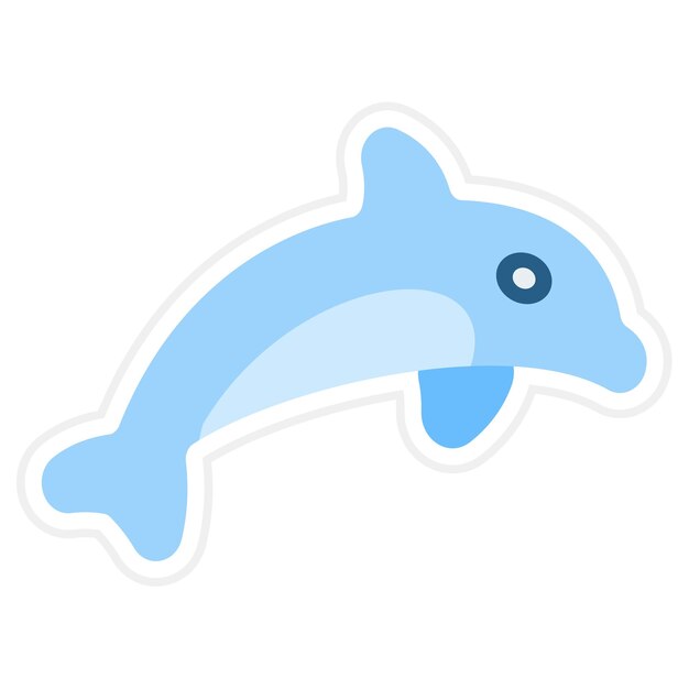 Vector dolphin flat illustration