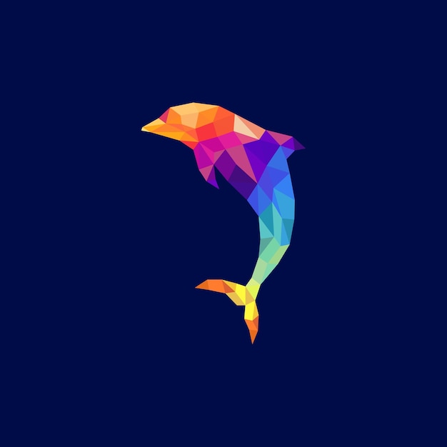 Dolphin Geometric Colorful Logo