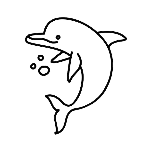 Dolphin icon hand drawn vector illustration