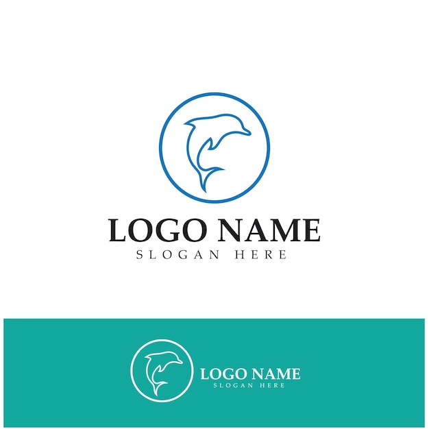 Вектор дизайна логотипа дельфина