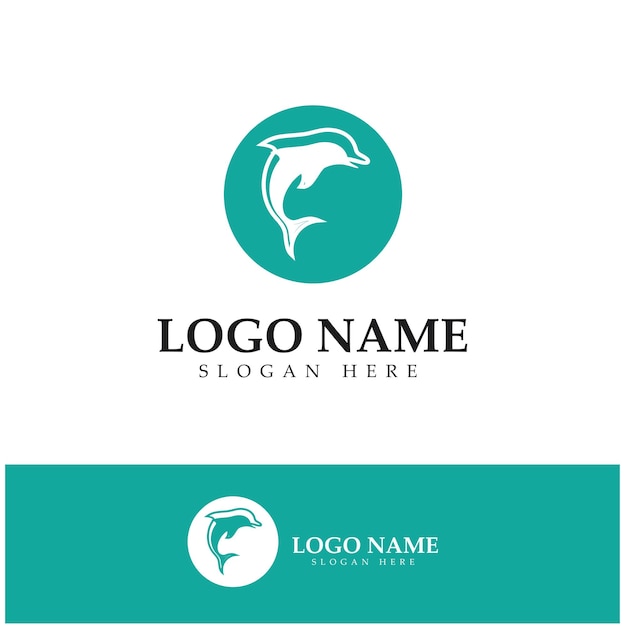 Vettore di progettazione del logo dell'icona del delfino
