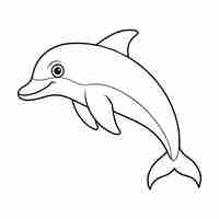 Vector dolphin illustration coloring page for kids