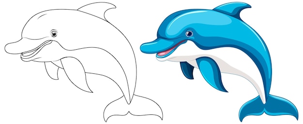 Vector dolphin jumping and smiling