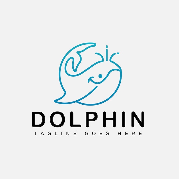 Дельфин логотип дизайн шаблона векторной графики элемент брендинга