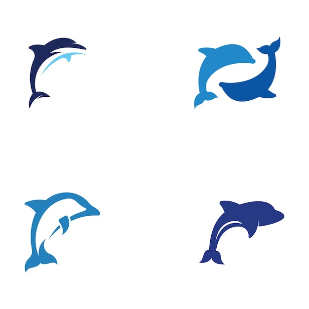 Dolphin logo Dolphin jumping on the waves of sea or beach With vector illustration editing