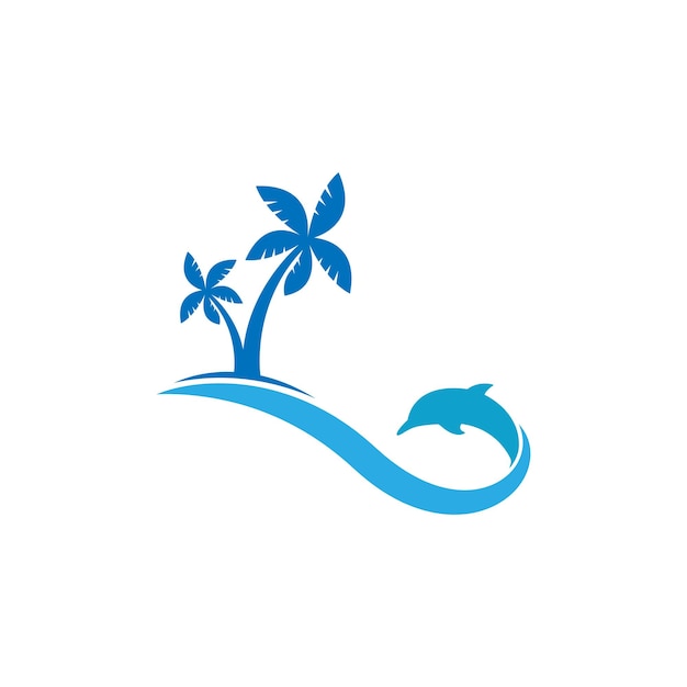 Векторный шаблон логотипа дельфина